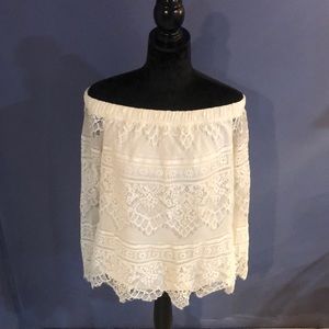 Apt.9 White Lace Off Shoulder Top